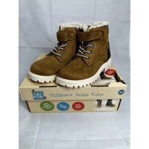 Lily&Dan Faux Sherpa Collar Toddler  Boys Ankle Boots Size 9/10